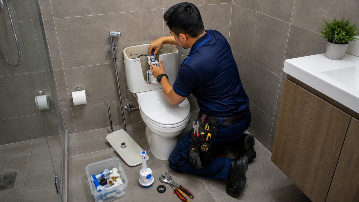Sistem flush tandas sedang dibaiki